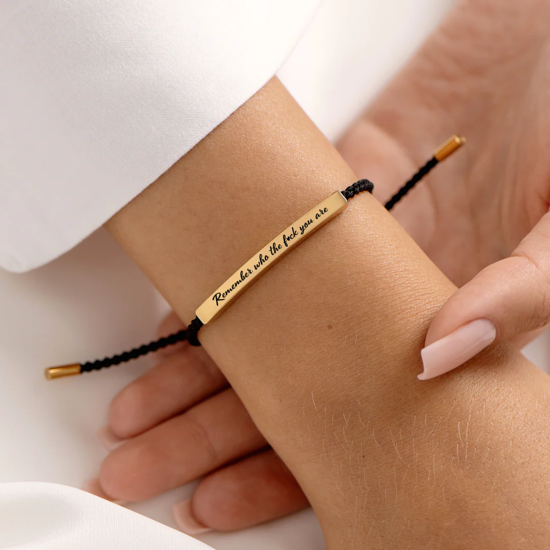 REMEMBER WHO THE F❤️CK YOU ARE MOTIVATIONAL TUBE BRACELET