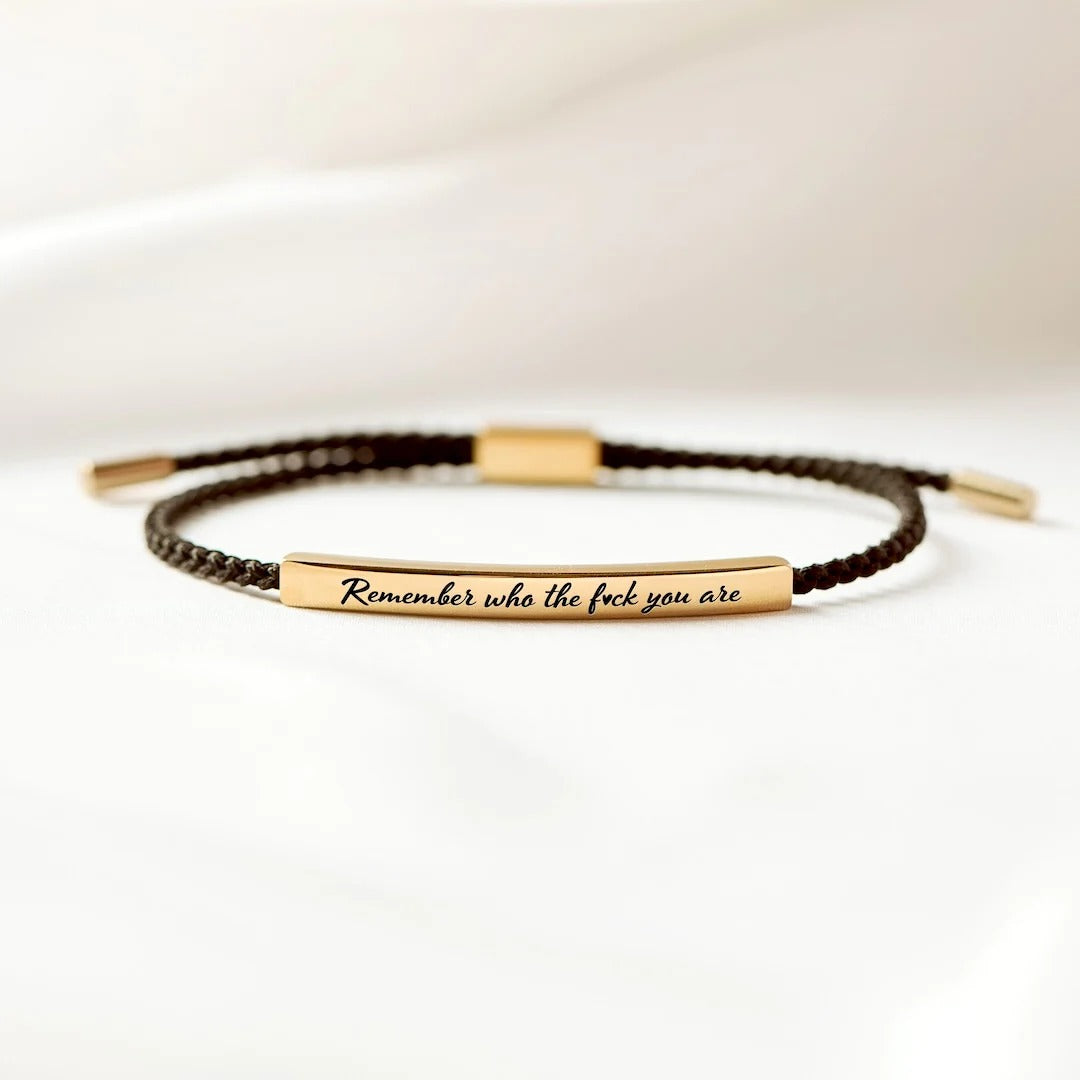 REMEMBER WHO THE F❤️CK YOU ARE MOTIVATIONAL TUBE BRACELET